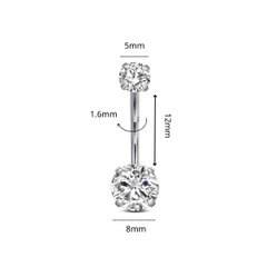 ok365vip đá tròn CZ 4 chấu - Titanium (nhiều size)