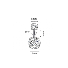 ok365vip đá tròn CZ 4 chấu - Titanium (nhiều size)