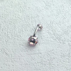Khuyên rốn mặt đá hoa hồng Titan (phù hợp cho da nhạy cảm) - 3 màu