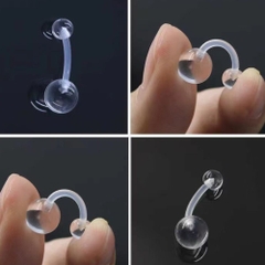 Khuyên rốn trong suốt giá rẻ, giữ lỗ - Nhựa acrylic, dành cho lỗ xỏ đã lành