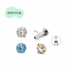 Titanium / Khuyên tai đá tròn mẫu mới có 2 màu