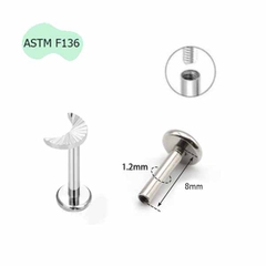 Khuyên tai hình mặt trăng basic - Titanium - 1.2*8mm
