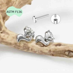 Bông tai mặt cáo - Titanium - 1.2*10mm