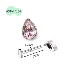 Bông tai giọt nước 3 màu - 1.2*10mm - Titanium
