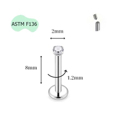 Khuyên thẳng cơ bản ren trong 16 size - Titan