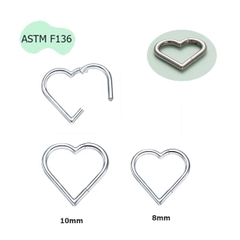 Khuyên Daith chất liệu TITAN hình trái tim siêu đẹp - SILVER