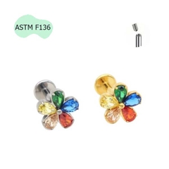 Khuyên tai ngũ sắc - Titanium - 2 màu