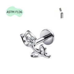 Bông tai hoa hồng - Titanium - 3 màu