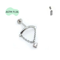Bông tai đính đá Zircon thời trang Unisex - Titanium