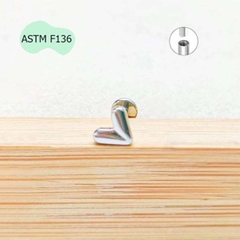 Bông tai trái tim Titan 1.2*8mm, có 2 màu