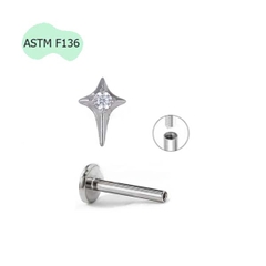 Bông tai ngôi sao mini màu bạc - Titanium