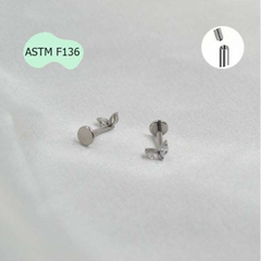 Khuyên tai hình đuôi cá Titanium - Màu bạc - 1.2*8mm