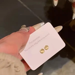 Đôi tai mặt bông hình tròn, màu vàng gold - 2 size