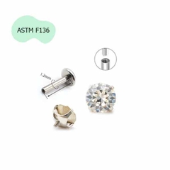 Titanium / Khuyên tai đá tròn mẫu mới có 2 màu
