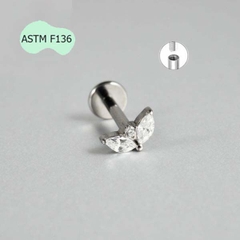 Bông tai cỏ may mắn mini - 2 màu - Titanium