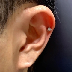 Khuyên tai cá tính Unisex - Titan - 1.2*8mm