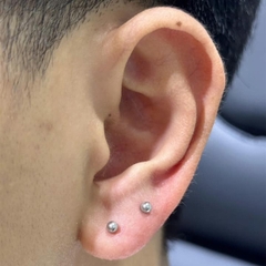 Khuyên cơ bản đầu bi ren trong - Titanium - 6 size