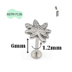 Khuyên Titan mặt đá đu đủ - 3 size