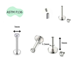 Khuyên cơ bản titanium ren trong - Có 4 size