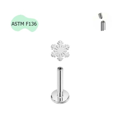 Khuyên tai hình bông tuyết xinh xắn - 1.2*8mm - Titanium