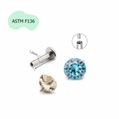 Titanium / Khuyên tai đá tròn mẫu mới có 2 màu