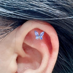 Khuyên tai con bướm lấp lánh - 5 màu - Titanium