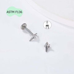 Bông tai ngôi sao mini màu bạc - Titanium