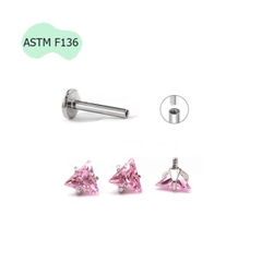 Khuyên Titanium hình tam giác 1.2*10*5mm - 2 màu