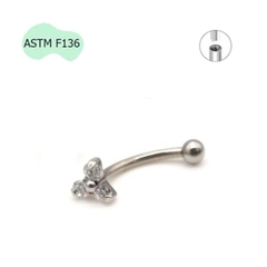 Khuyên Rook bông hoa Titanium - 1.2*8*3mm