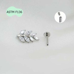 Hoa tai hình chiếc lá lấp lánh - Titanium - 2 màu