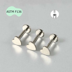 Bông tai trái tim Titanium - 1.2*10mm - Hàng chất lượng 