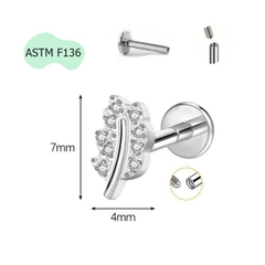LEAF EARRING TITANIUM - SILVER