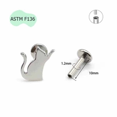 Bông tai Titan hình mèo con - Có 4 kiểu  - 1.2*10mm