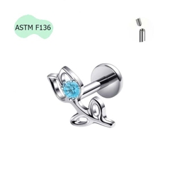 Bông tai hoa hồng - Titanium - 3 màu