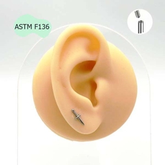 Khuyên tai thanh kiếm - Titanium - 1.2*8mm