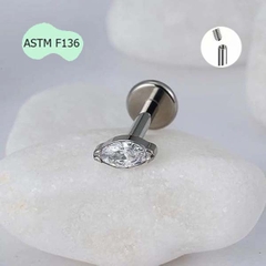 Bông tai đá pha lê nhân tạo - Titanium - Có 2 màu