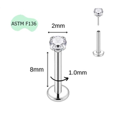 Khuyên Titan mặt đá cơ bản - Chốt nhấn - Có 9 size
