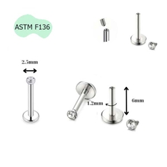 Khuyên cơ bản titanium ren trong - Có 4 size