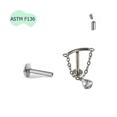 Khuyên tai Hidden Helix hình giọt nước Titanium - 1.2*8mm