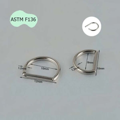 Khuyên tai hình chữ D giả vòng - 2 size - Titanium F136