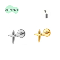 Khuyên tai kiểu dáng ngôi sao basic - Titan - 1.2*8mm
