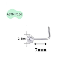 KHUYÊN MŨI CHỮ L - KHUYÊN TAI TRAGUS - Chất liệu titanium