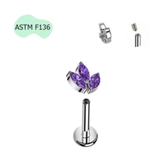 Hoa tai hình nụ bông sen xinh xắn - 2 màu - titanium