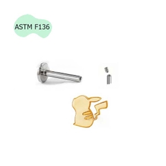 Khuyên tai Pikachu Spark Titanium - 1.2*8mm - Có 2 màu