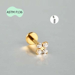 Khuyên Titanium cỏ bốn lá - Có 2 màu - 1.2*8