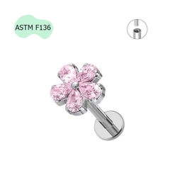 Khuyên tai bông hoa 5 cánh dễ thương Titan F136 - 2 màu