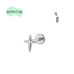 Khuyên tai kiểu dáng ngôi sao basic - Titan - 1.2*8mm