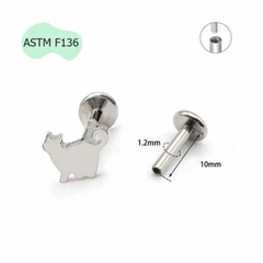 Bông tai Titan hình mèo con - Có 4 kiểu  - 1.2*10mm