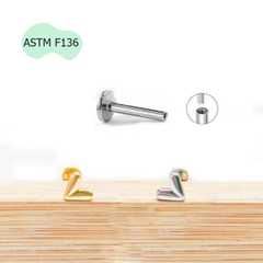 Bông tai trái tim Titan 1.2*8mm, có 2 màu