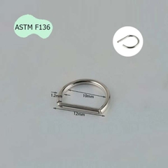 Khuyên tai hình chữ D giả vòng - 2 size - Titanium F136